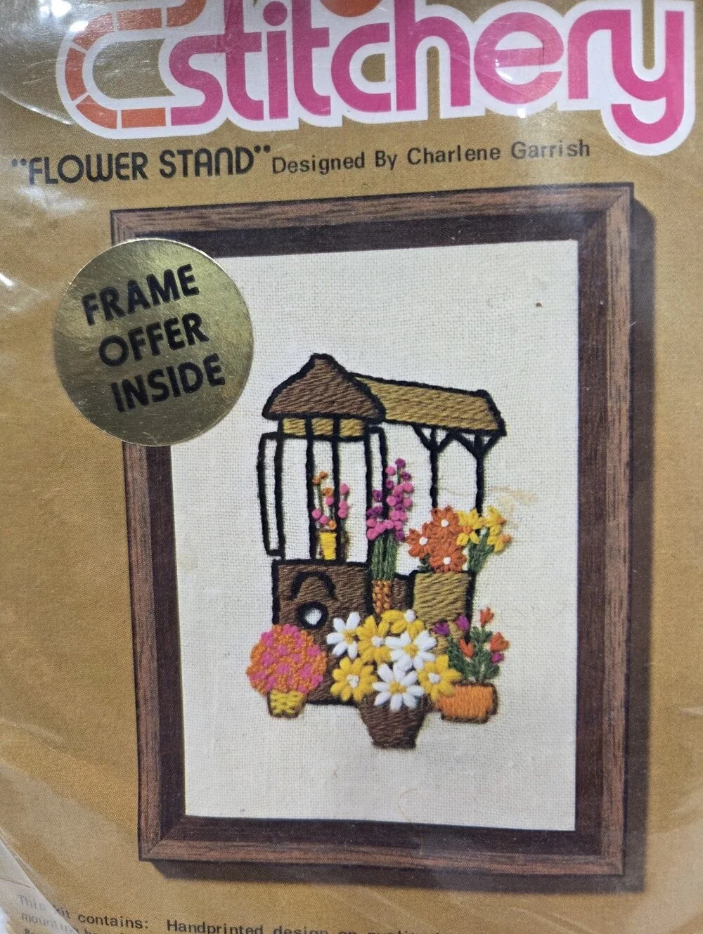 Vintage Jiffy Stitchery Flower Stand #265 Embroidery Kit